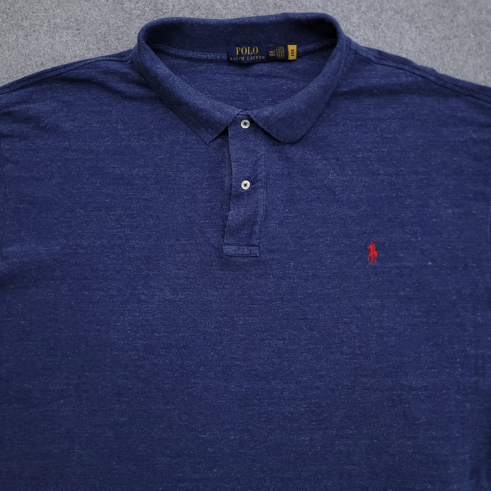 Polo Ralph Lauren Polo Shirt Mens 3XLT Navy Blue Pique Knit Mesh Pony Logo